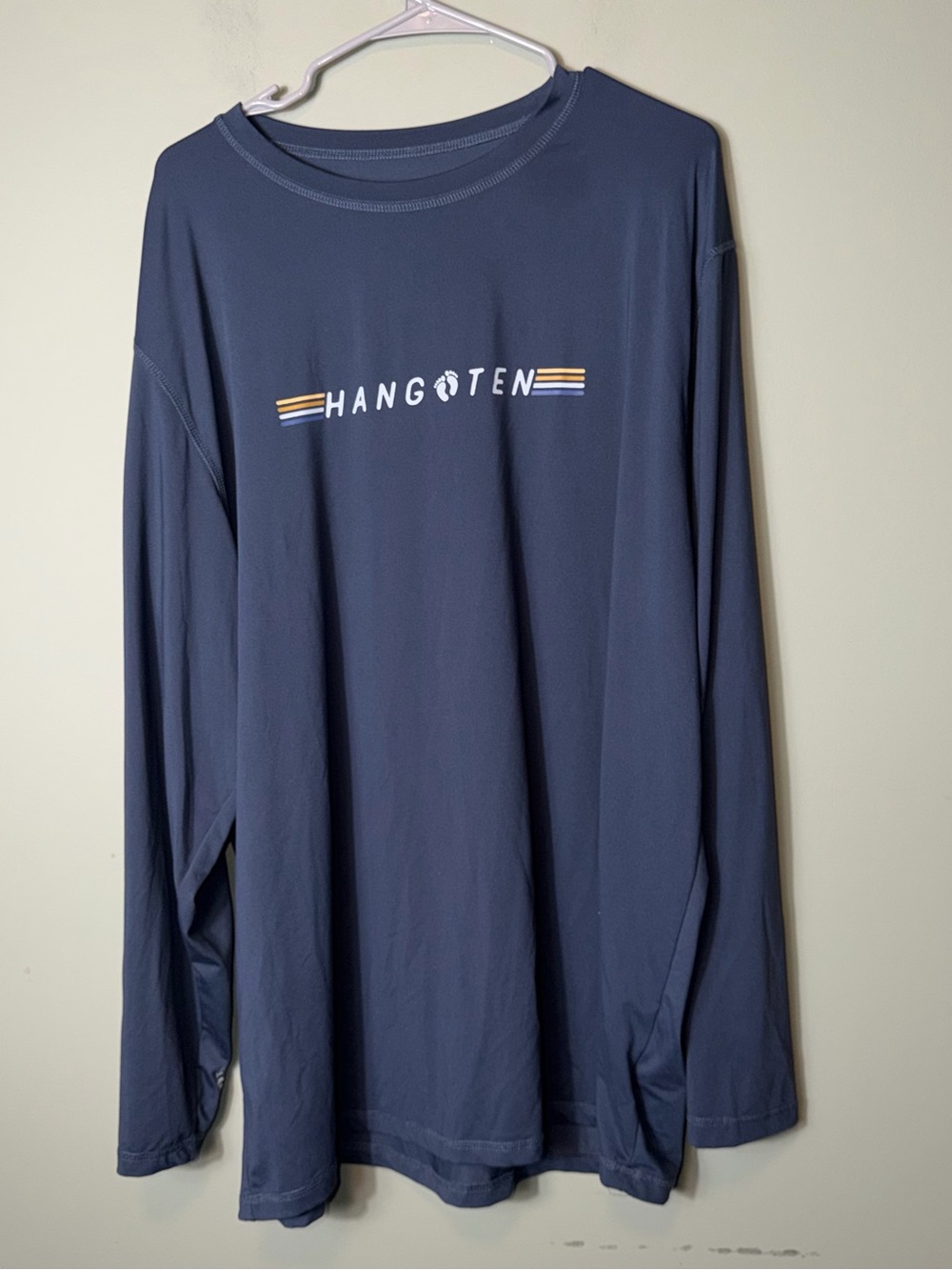 Hang Ten Men's Long Sleeve Tee Navy UV Protection/UPF 50+ XXL EUC